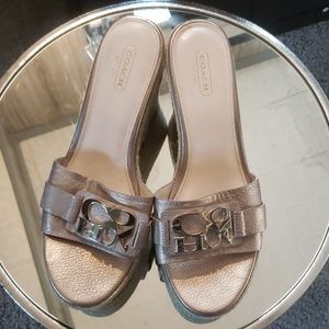 Coach wedge slide sandals